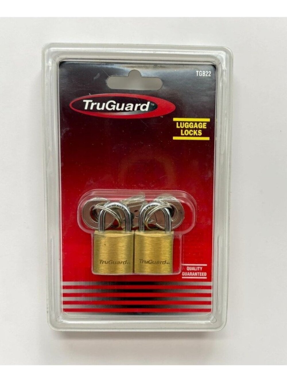 TruGuard Luggage Locks TGB22 Brass Padlocks Security 2 Keys NEW
